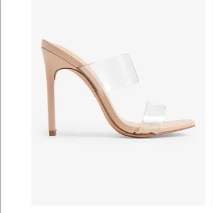 Double strap nude heel